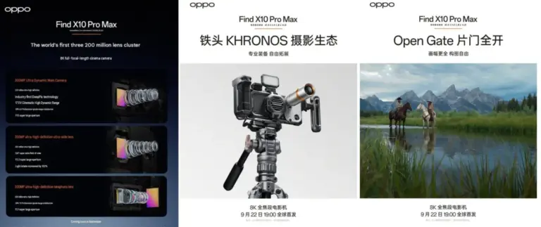 Mobile Cinematography Redefined: Oppo Unveils Find X10 Pro Max with Industry-First Triple 200MP Camera Array and 8K OpenGate Capture